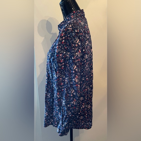 Contemporaine By Simons Floral Button Up Linen Shirt Size Medium - Picture 3 of 11